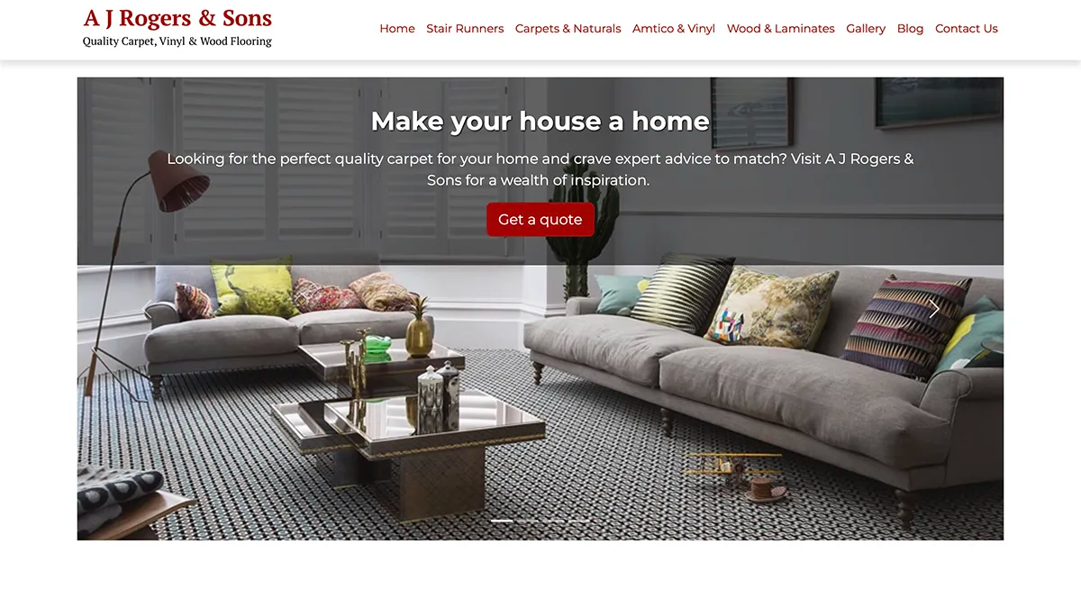 AJ Rogers & Sons website designed by Reputably