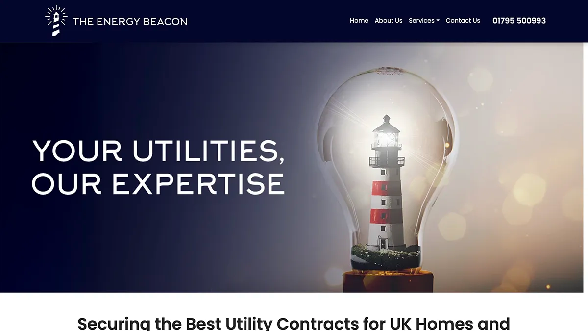The Energy Beacon website designed by Reputably