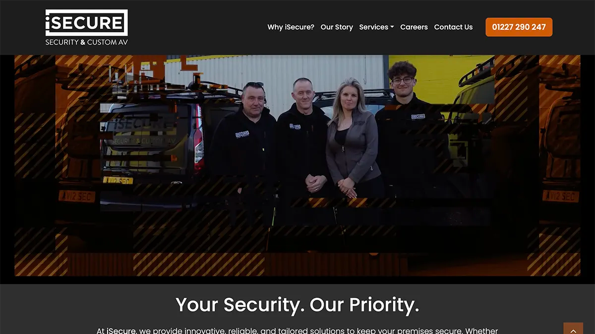 iSecure website designed by Reputably